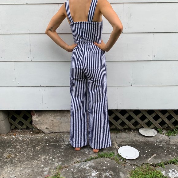 Rolla's Pants - Rolla's Sailor Flare Jumpsuit in Stripe